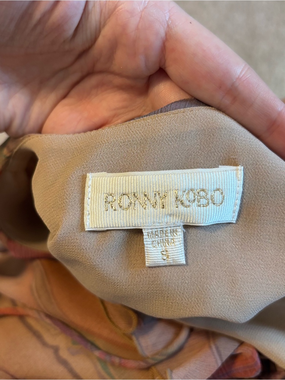 Ronny Kobo Collection Bohemian Mauve Multi-Stripe Ruffle Tie-Front Blouse Small - Picture 13 of 14